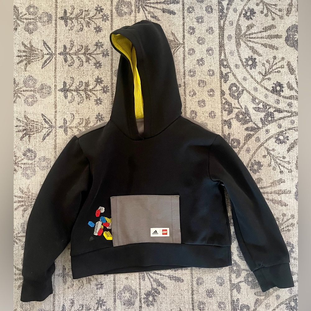 adidas Kids Black Hoodie with Colorful Accents